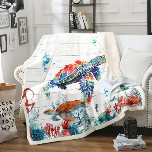 Teens Sea Turtle Printed Blanket