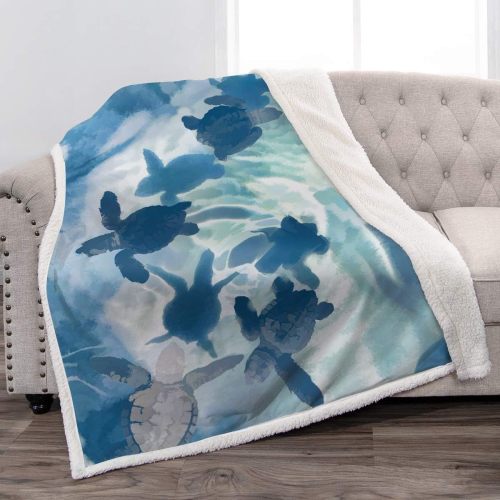 Watercolor Sea Turtle Fleece Blanket