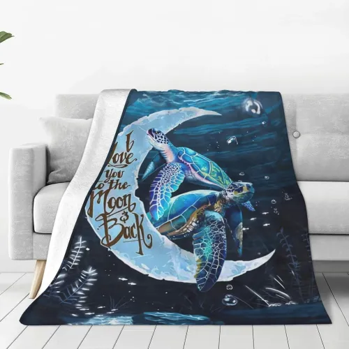 Moon Sea Turtles Fleece Blanket