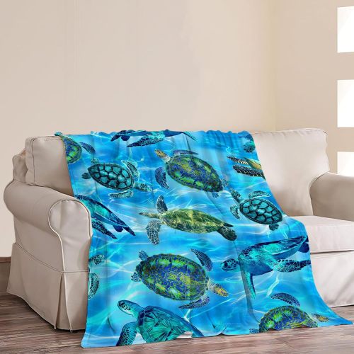 Blue Ocean Sea Turtles Blanket