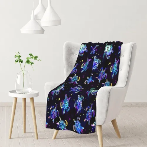 Cozy Sea Turtle Themed Fleece Blanket