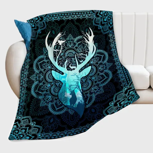 Tribal Deer Printed Throw Blanket