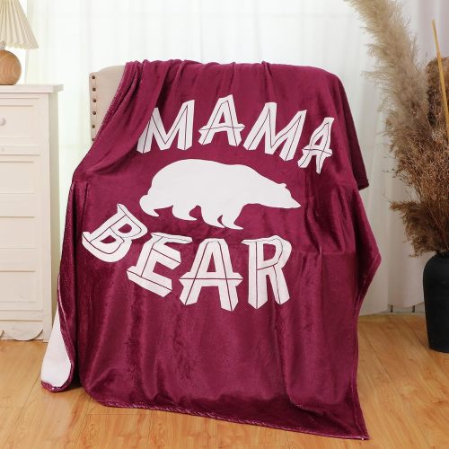 Mama Bear Print Flannel Blanket