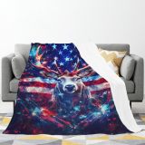 Deer Flag Print Throw Blanket