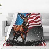 Cozy Flag Deer Print Throw Blanket