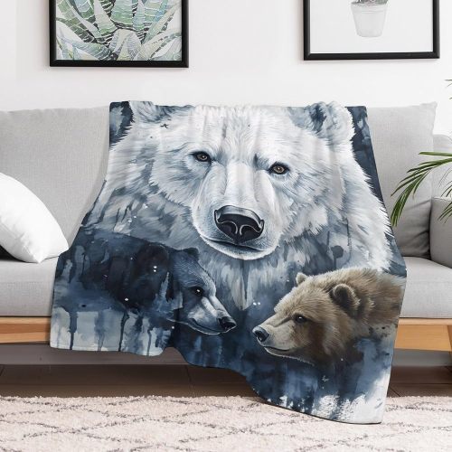 Bear Species Print Fleece Blanket