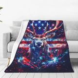 Deer Flag Print Throw Blanket