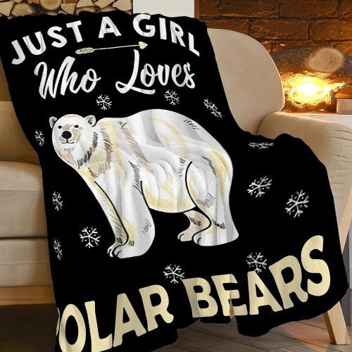 Just A Girl Who Loves Polar Bears Plush Blanket