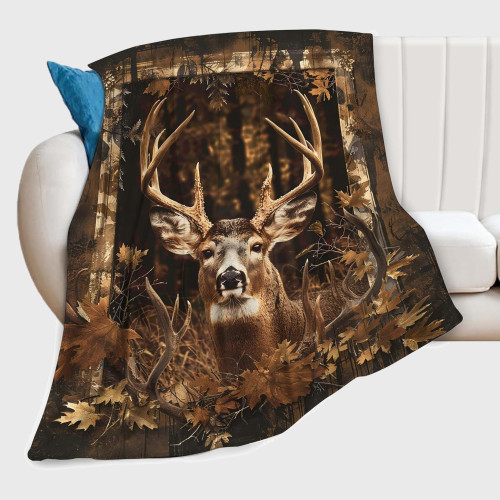 Animal Deer Plush Throw Blanket