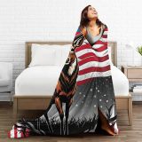 Cozy Flag Deer Print Throw Blanket