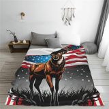 Cozy Flag Deer Print Throw Blanket