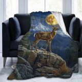 Moon Deer Plush Throw Blanket