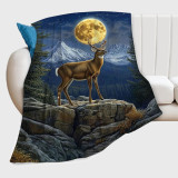 Moon Deer Plush Throw Blanket