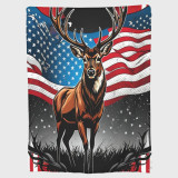 Cozy Flag Deer Print Throw Blanket