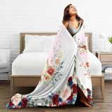 Blossoms Deer Printed Throw Blanket