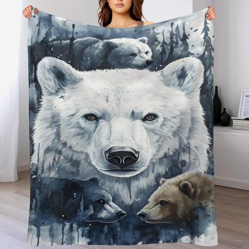 Bear Species Print Fleece Blanket