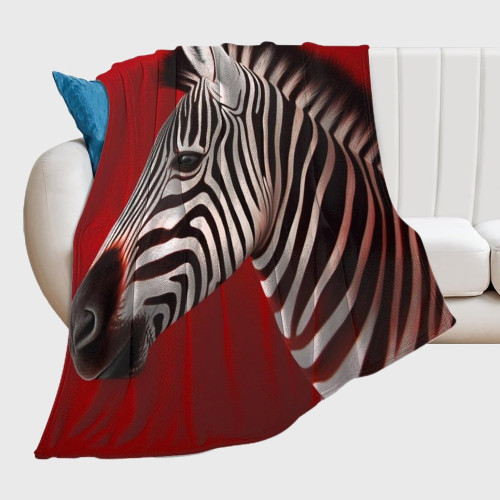 Soft Zebra Print Fleece Blanket