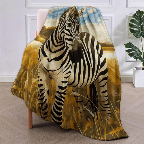 Animal Zebra Fleece Blanket