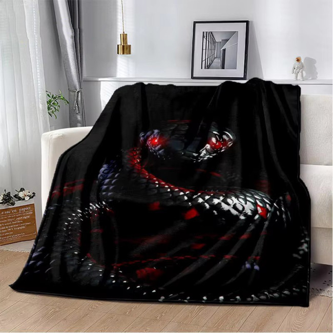 Wild Snake Print Flannel Blanket