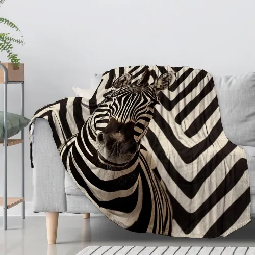 Zebra Pattern Print Blanket