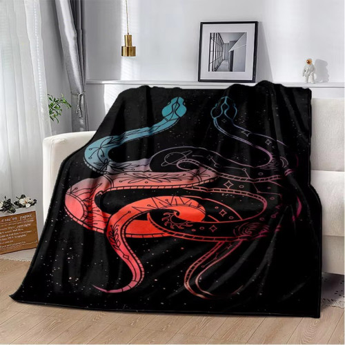 Galaxy Snake Couples Flannel Blanket