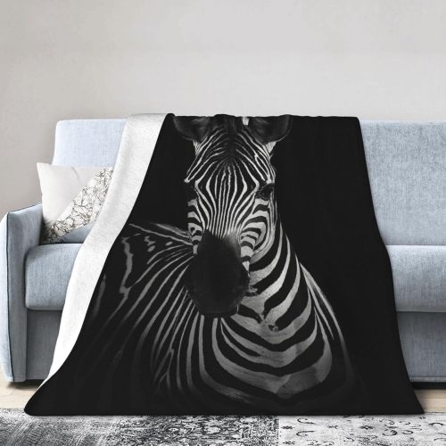 Black Zebra Print Couch Blanket