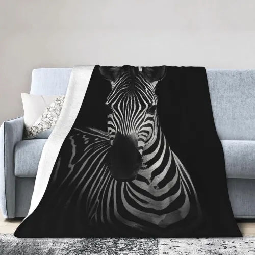Black Zebra Print Couch Blanket