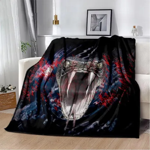 Wildlife Snake Print Flannel Blanket