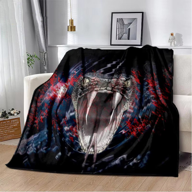 Wildlife Snake Print Flannel Blanket