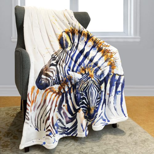 Watercolor Zebra Couples Print Blanket