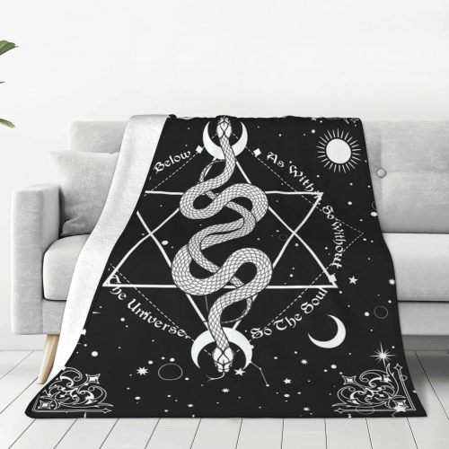Gothic Tribal Double Snakes Plush Blanket