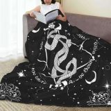 Gothic Tribal Double Snakes Plush Blanket