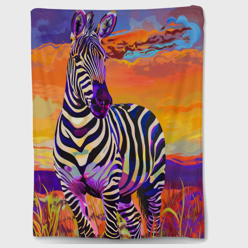 Safari Zebra Print Fleece Blanket