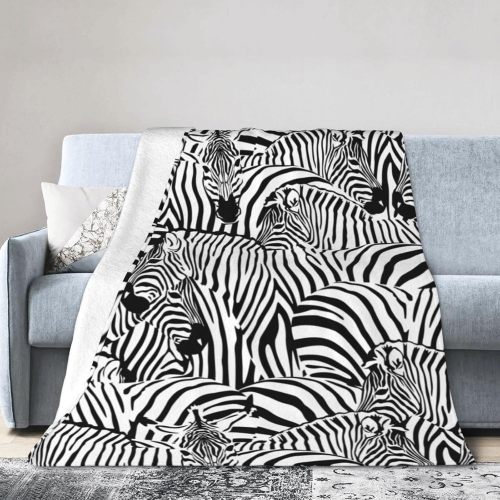 Animal Zebras Print Fleece Blanket