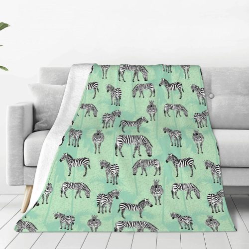 Cozy Zebra Print Flannel Blanket