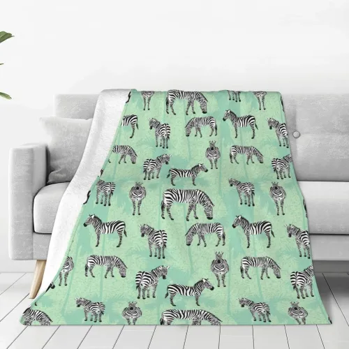Cozy Zebra Print Flannel Blanket