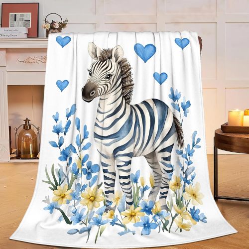 Cute Zebra Print Flannel Blanket