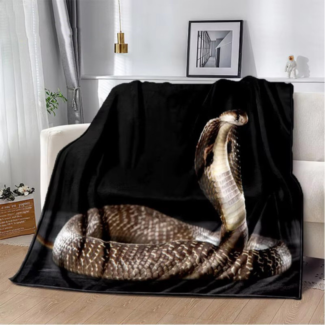 Cobra Snake Print Flannel Blanket