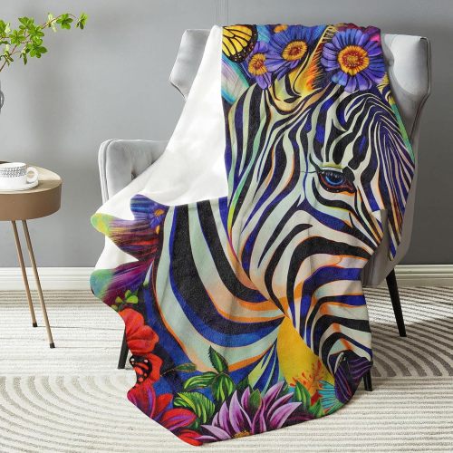Butterfly Zebra Print Fleece Blanket