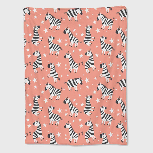 Cartoon Zebras Print Flannel Blanket