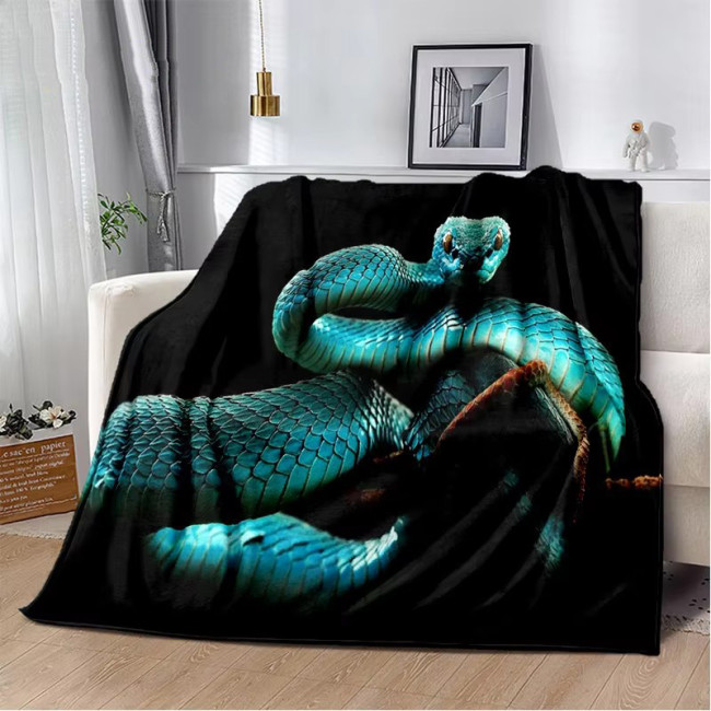 Snake Print Flannel Blanket