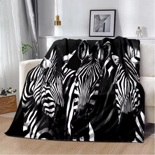 Zebra Packs Flannel Throw Blanket