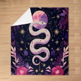 Cartoon Moon Snake Print Plush Blanket