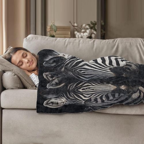Zebra Couples Print Fleece Blanket