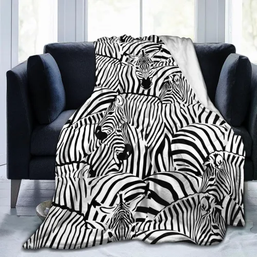 Animal Zebras Print Fleece Blanket