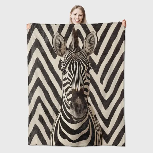 Zebra Pattern Print Blanket