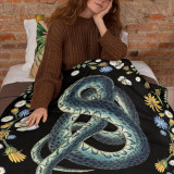 Cozy Snake Print Plush Blanket