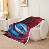 Snake Rose Print Flannel Blanket
