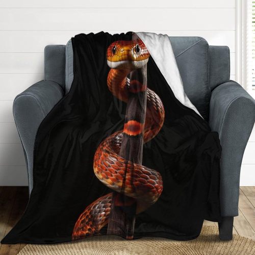 Cozy Orange Snake Flannel Blanket