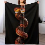 Cozy Orange Snake Flannel Blanket